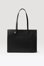 The Work Tote in Black Croc