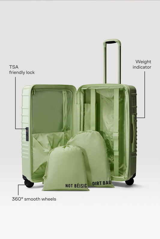 The Medium Check-In Roller in Glossy Mint
